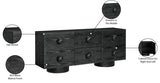 Bubble Rubberwood with Oak Veneer Sideboard / Buffet in Black from Meridian - Luna Furniture