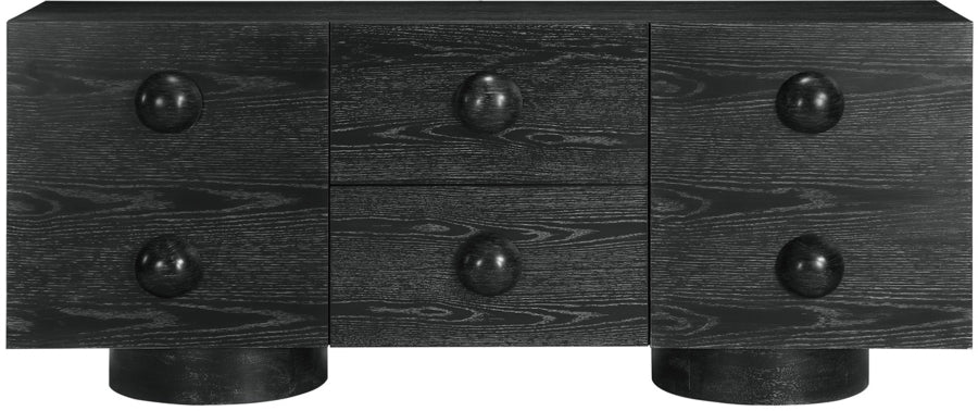 Bubble Rubberwood with Oak Veneer Sideboard / Buffet in Black from Meridian - Luna Furniture