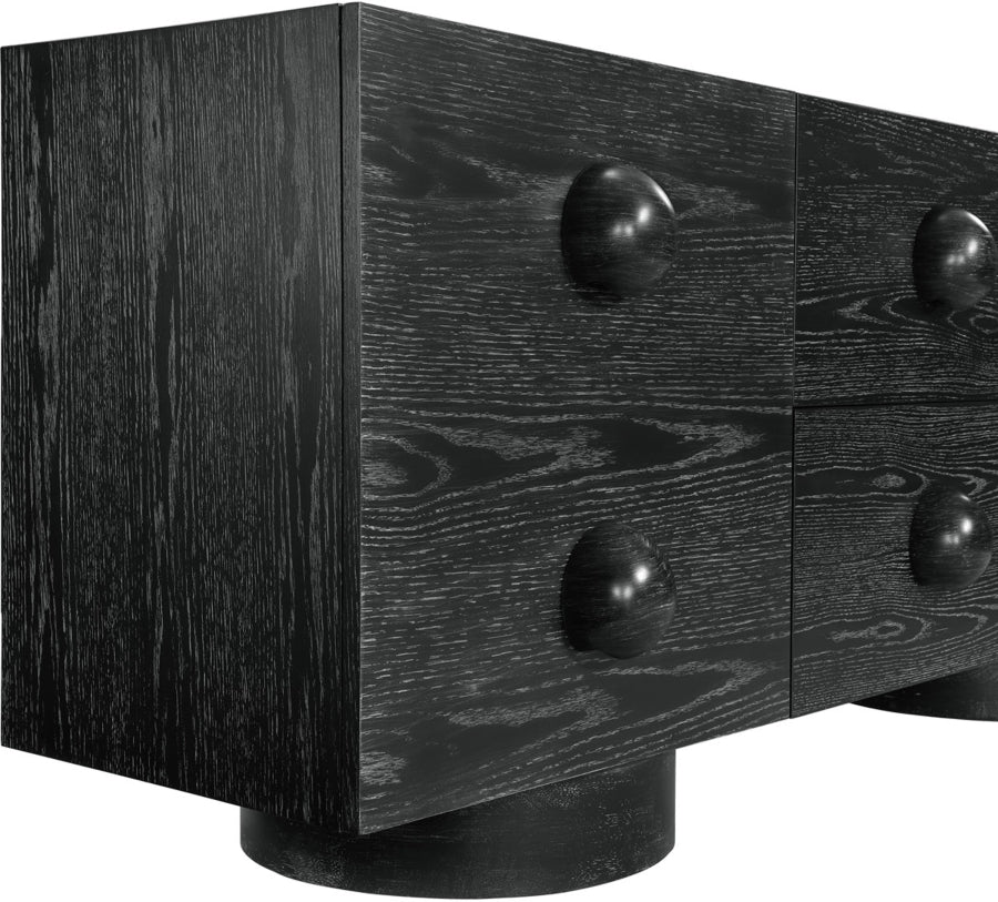 Bubble Rubberwood with Oak Veneer Sideboard / Buffet in Black from Meridian - Luna Furniture