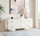 Bubble Rubberwood with Oak Veneer Sideboard / Buffet in Cream from Meridian - Luna Furniture