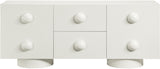 Bubble Rubberwood with Oak Veneer Sideboard / Buffet in Cream from Meridian - Luna Furniture