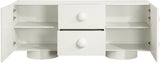 Bubble Rubberwood with Oak Veneer Sideboard / Buffet in Cream from Meridian - Luna Furniture