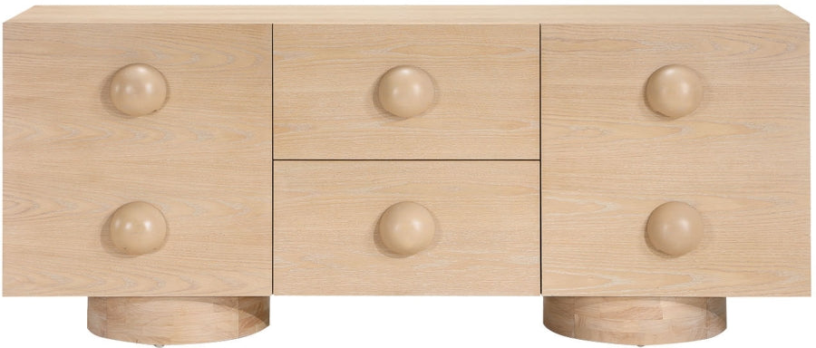 Bubble Rubberwood with Oak Veneer Sideboard / Buffet in Natural from Meridian - Luna Furniture