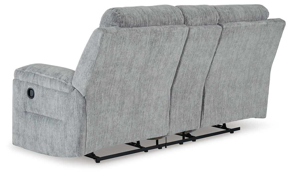 Buntington Pewter Reclining Loveseat with Console - 3400494