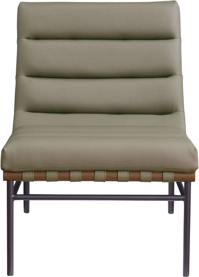 Burke Vegan Leather Accent Chair Olive from Meridian - Luna Furniture