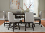 Burkhaus Counter Height Dining Table and 6 Barstools in Dark Brown - PKG019510