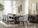 Burkhaus Dining Table and 8 Chairs in Dark Brown - PKG013372