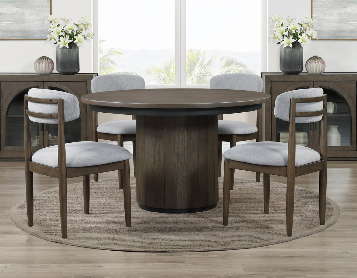 Burlington 5-Piece 52″ Round Dining Set - SET | BUR520NTT | BUR520NTB | BUR520NS(4)