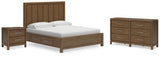 Cabalynn California King Panel Bed with Dresser and Nightstand in Light Brown - PKG019237