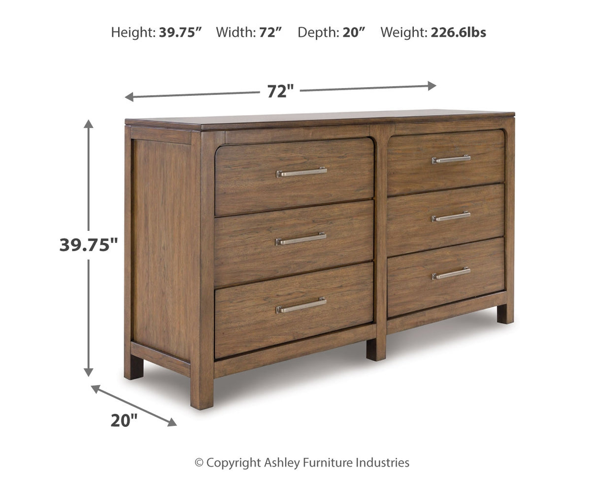 Cabalynn California King Panel Bed with Dresser and Nightstand in Light Brown - PKG019237