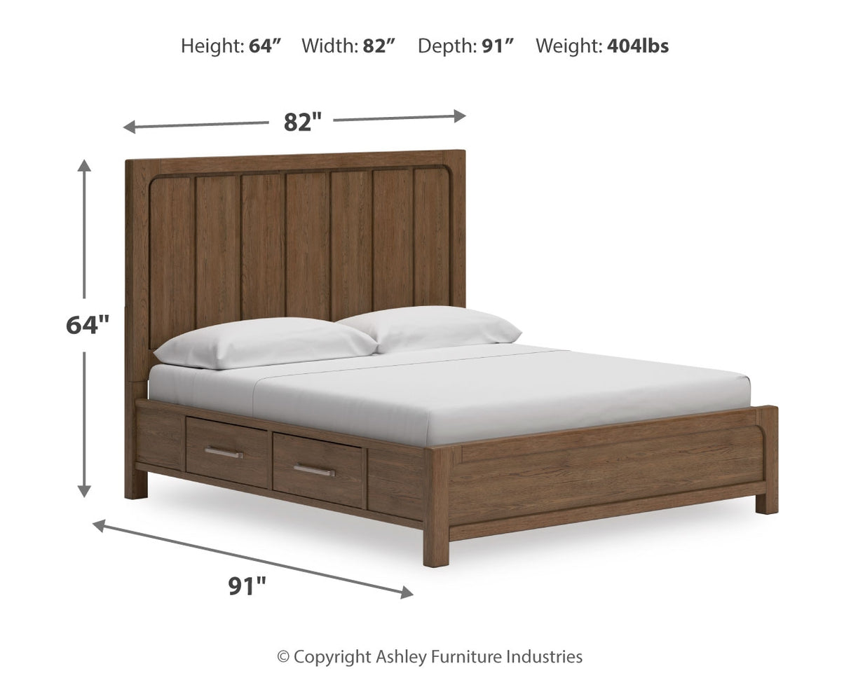 Cabalynn California King Panel Bed with Dresser and Nightstand in Light Brown - PKG019237