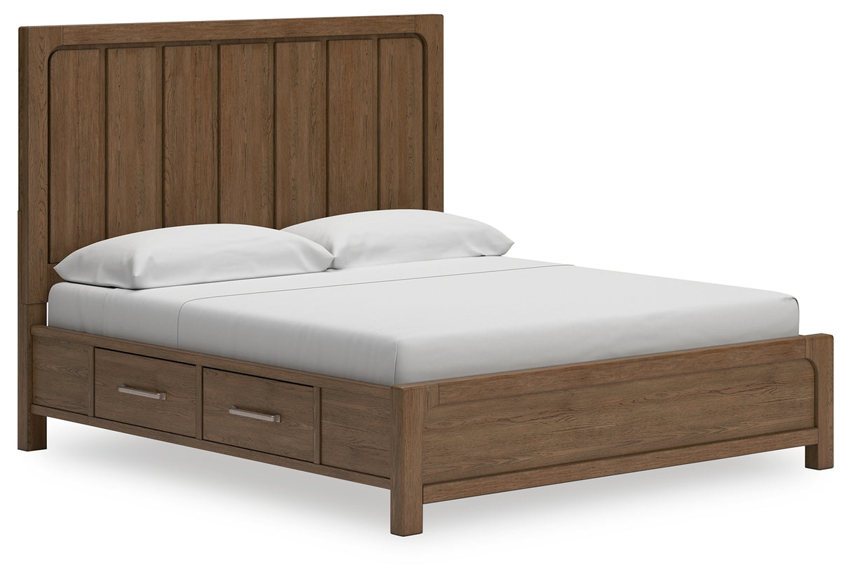 Cabalynn California King Panel Bed with Dresser and Nightstand in Light Brown - PKG019237