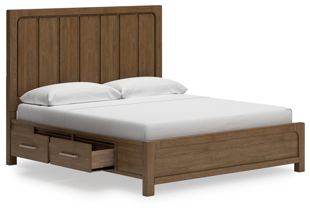 Cabalynn California King Panel Bed with Dresser, Chest and Nightstand in Light Brown - PKG019238