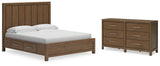 Cabalynn California King Panel Bed with Dresser in Light Brown - PKG019236