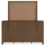 Cabalynn California King Panel Bed with Storage with Mirrored Dresser in Light Brown - PKG015746