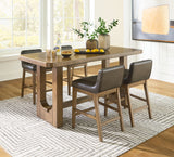 Cabalynn Counter Height Dining Table and 4 Barstools in Light Brown - PKG020825