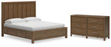 Cabalynn King Panel Bed with Dresser in Light Brown - PKG019232