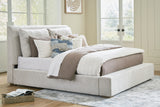 Cabalynn King Upholstered Bed with Mirrored Dresser and 2 Nightstands in Light Brown from Ashley - Luna Furniture