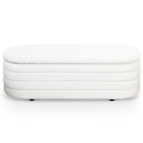 Cabana White Boucle Bench w/Storage - BWS00500101