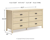 Cabinella Full Panel Headboard with Dresser and Nightstand in Tan - PKG017216