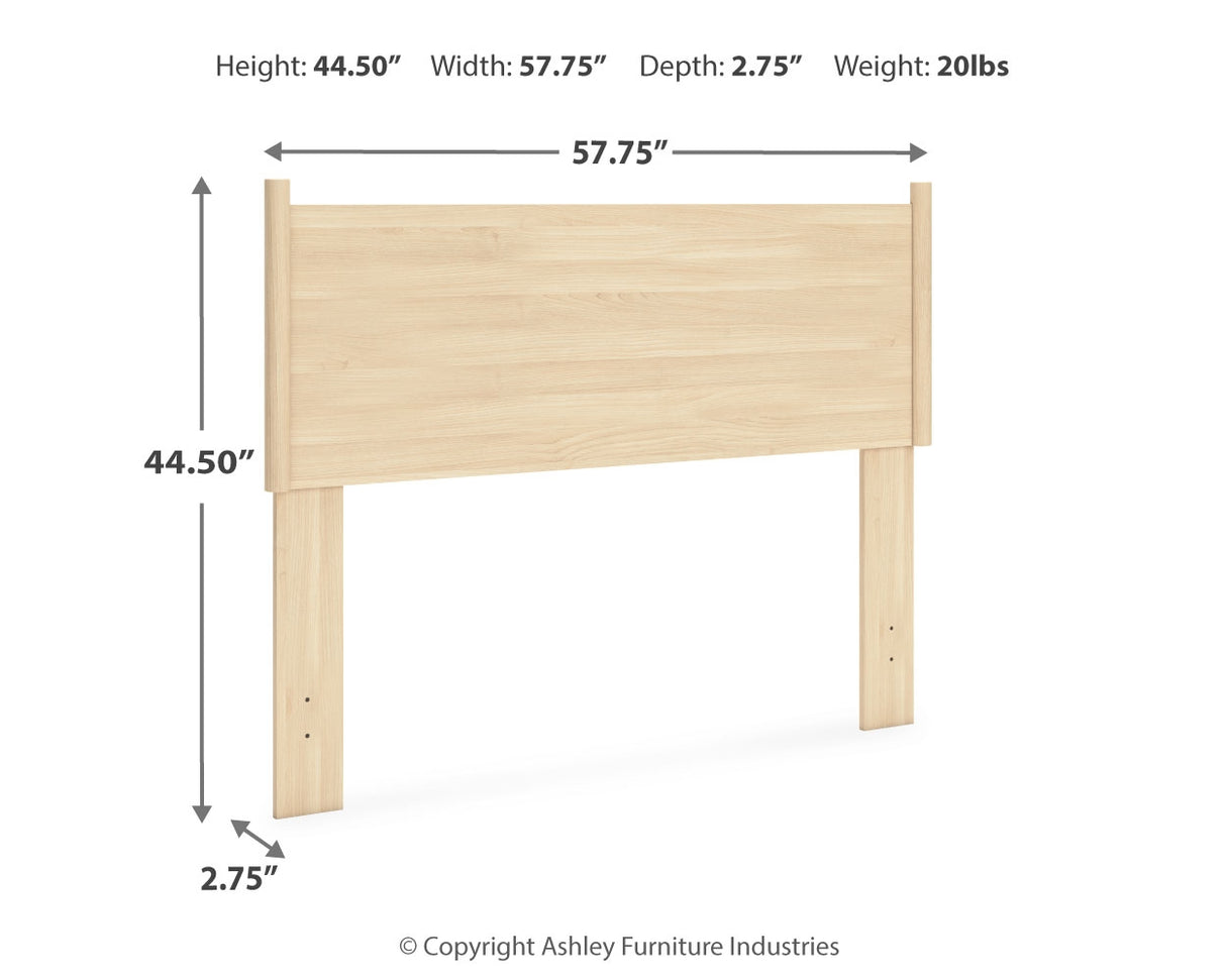 Cabinella Full Panel Headboard with Dresser and Nightstand in Tan - PKG017216