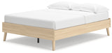 Cabinella Full Platform Bed with 2 Nightstands in Tan from Ashley - Luna Furniture