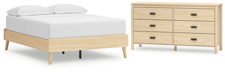 Cabinella Full Platform Bed with Dresser in Tan from Ashley - Luna Furniture