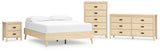 Cabinella Queen Platform Bed with Dresser, Chest and Nightstand in Tan from Ashley - Luna Furniture