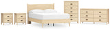 Cabinella Queen Platform Panel Bed with Dresser, Chest and 2 Nightstands in Tan from Ashley - Luna Furniture