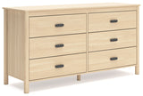 Cabinella Queen Platform Panel Bed with Dresser, Chest and Nightstand in Tan - PKG017302