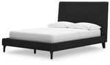 Cadmori Black Full Upholstered Bed with Roll Slats - B2616-72