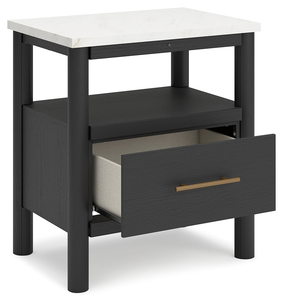 Cadmori Full Upholstered Bed with 2 Nightstands in Black from Ashley - Luna Furniture