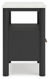 Cadmori Full Upholstered Bed with 2 Nightstands in Black from Ashley - Luna Furniture