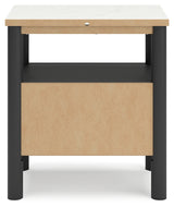 Cadmori Full Upholstered Bed with 2 Nightstands in Black from Ashley - Luna Furniture