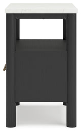 Cadmori Full Upholstered Bed with 2 Nightstands in Black from Ashley - Luna Furniture