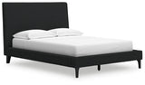 Cadmori Full Upholstered Bed with 2 Nightstands in Black from Ashley - Luna Furniture