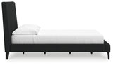 Cadmori Full Upholstered Bed with 2 Nightstands in Black from Ashley - Luna Furniture