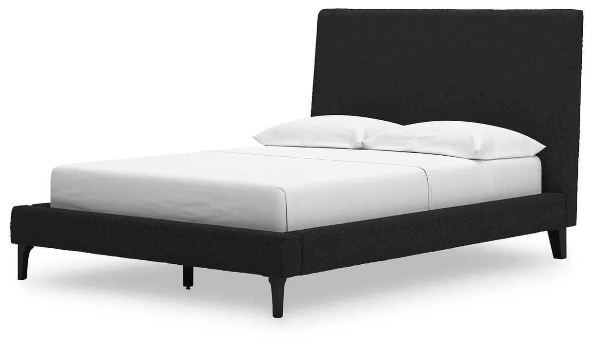 Cadmori Full Upholstered Bed with 2 Nightstands in Black from Ashley - Luna Furniture