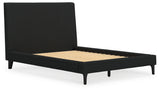 Cadmori Full Upholstered Bed with 2 Nightstands in Black from Ashley - Luna Furniture