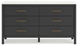 Cadmori Full Upholstered Bed with Dresser in Black from Ashley - Luna Furniture