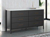 Cadmori Full Upholstered Bed with Dresser in Black from Ashley - Luna Furniture