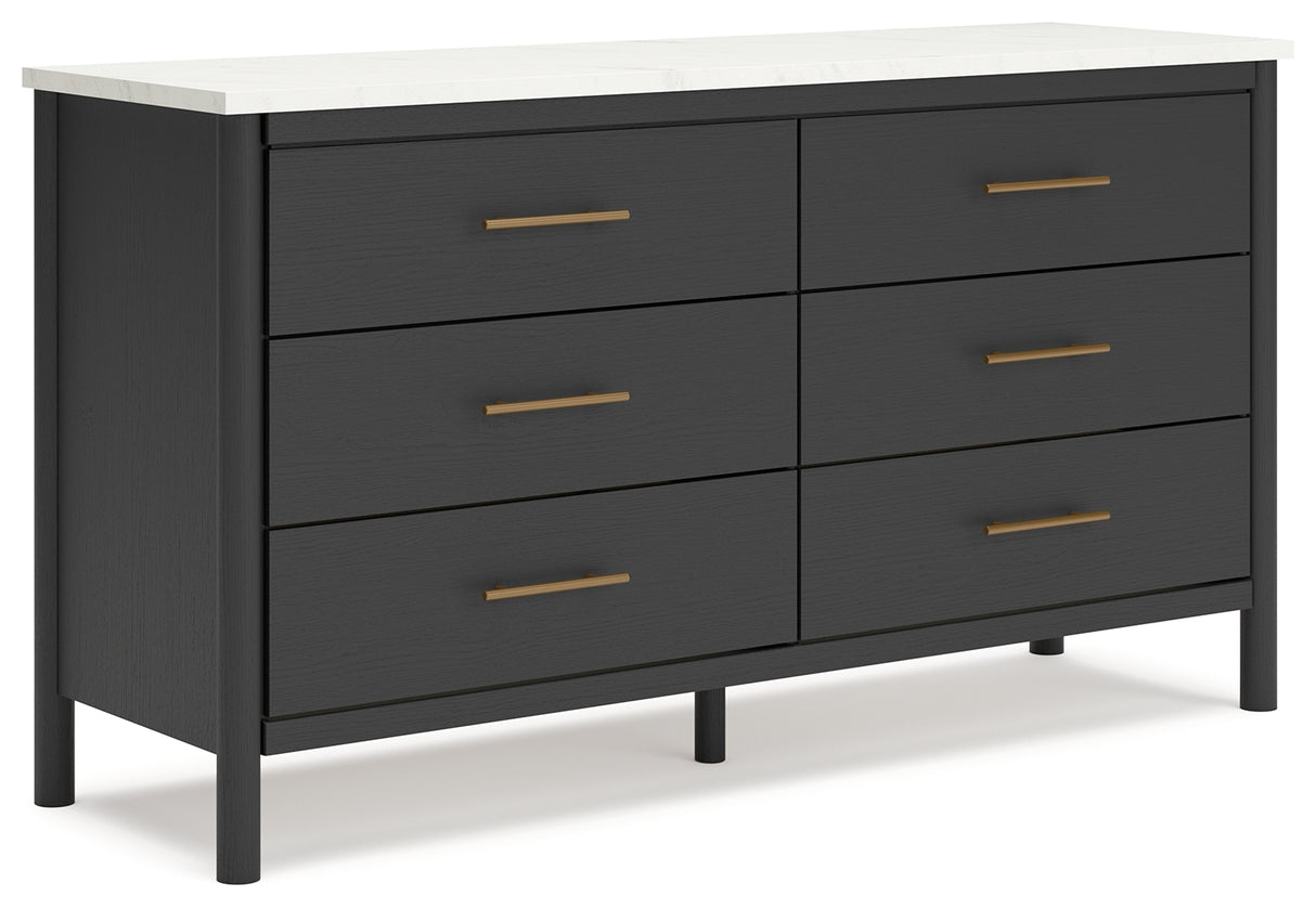 Cadmori Full Upholstered Bed with Dresser in Black from Ashley - Luna Furniture