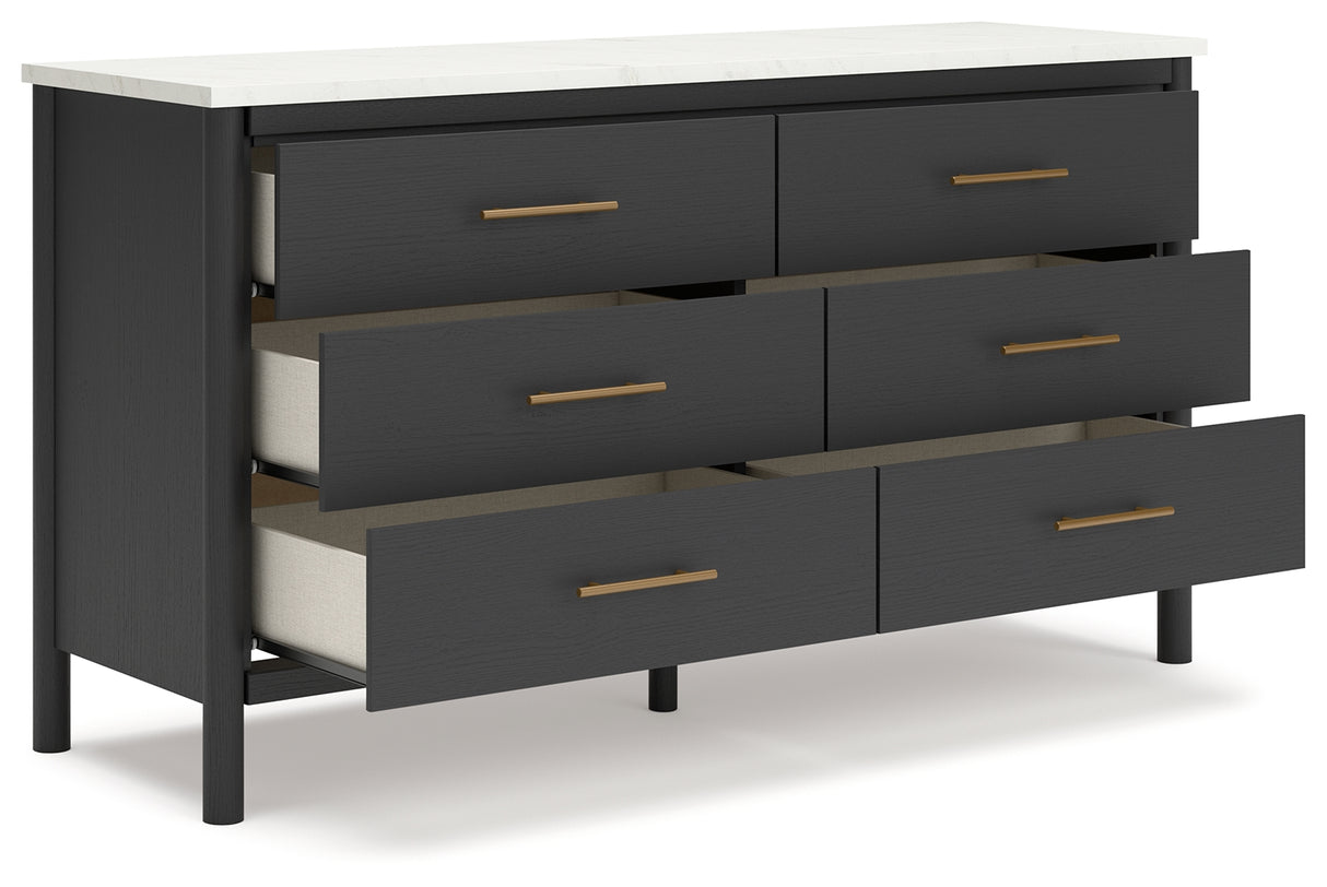 Cadmori Full Upholstered Bed with Dresser in Black from Ashley - Luna Furniture