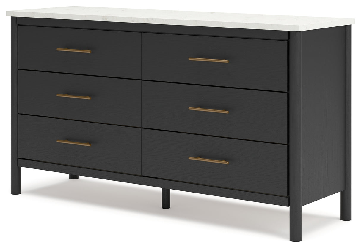 Cadmori Full Upholstered Bed with Dresser in Black from Ashley - Luna Furniture