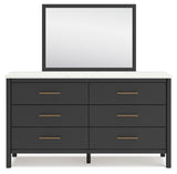 Cadmori Full Upholstered Bed with Mirrored Dresser and 2 Nightstands in Black from Ashley - Luna Furniture