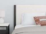 Cadmori Full Upholstered Panel Bed with 2 Nightstands in Black/White from Ashley - Luna Furniture