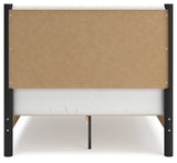 Cadmori Full Upholstered Panel Bed with Dresser and 2 Nightstands in Black/White from Ashley - Luna Furniture