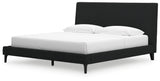 Cadmori King Upholstered Bed with Mirrored Dresser and 2 Nightstands in Black from Ashley - Luna Furniture