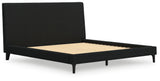 Cadmori King Upholstered Bed with Mirrored Dresser and 2 Nightstands in Black from Ashley - Luna Furniture