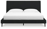 Cadmori King Upholstered Bed with Mirrored Dresser and 2 Nightstands in Black from Ashley - Luna Furniture